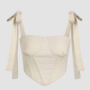 Cream Corset with Tie Straps